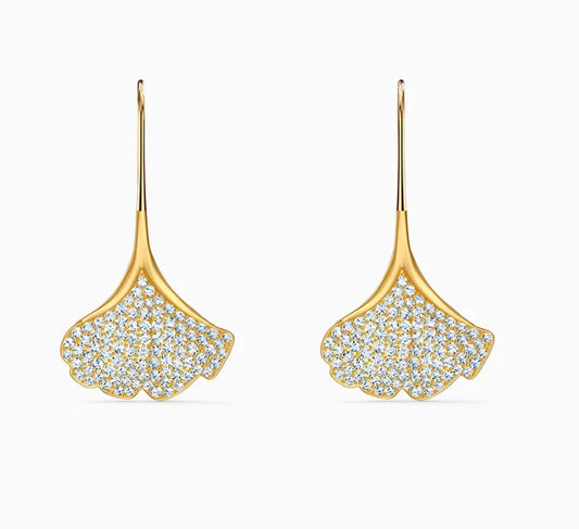 Gold Ginko Drop Earring