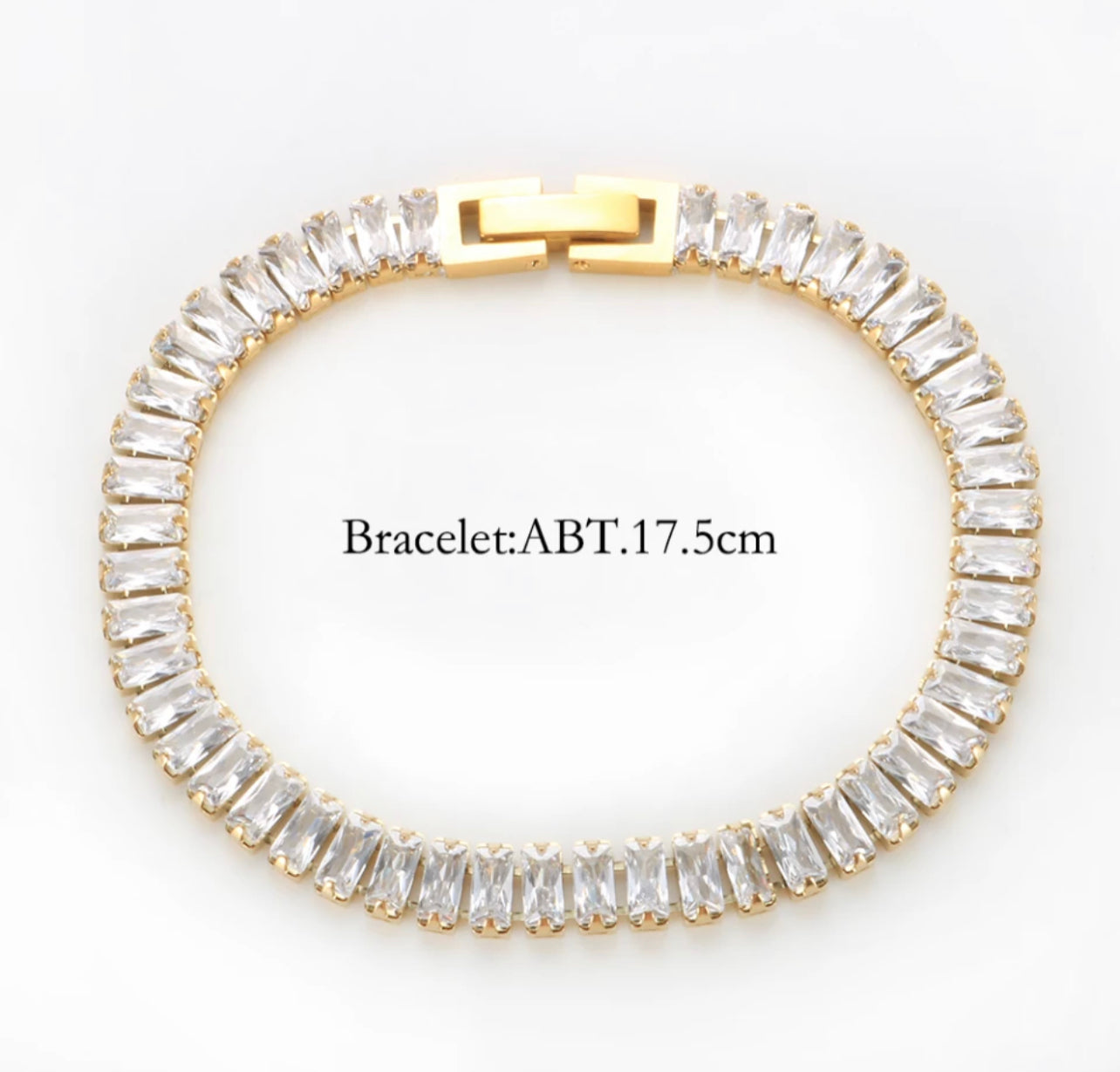 Gold Baguette Bridal Set