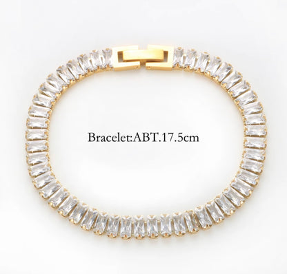 Gold Baguette Bridal Set