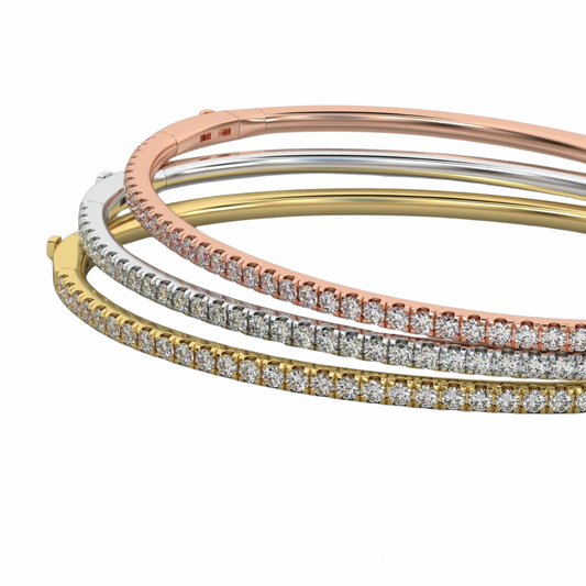 Classic Micro Pave Tennis Bangle (Gold, Silver, Rose)