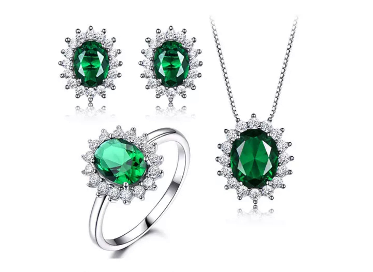 Vintage Emerald Diana Set