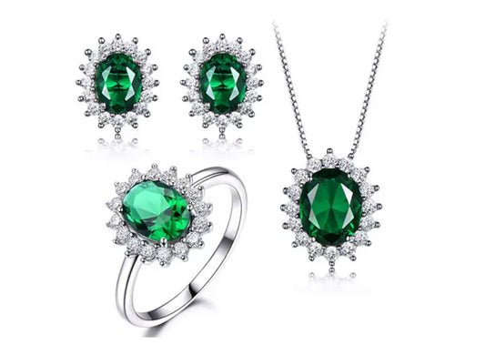 Vintage Emerald Diana Set