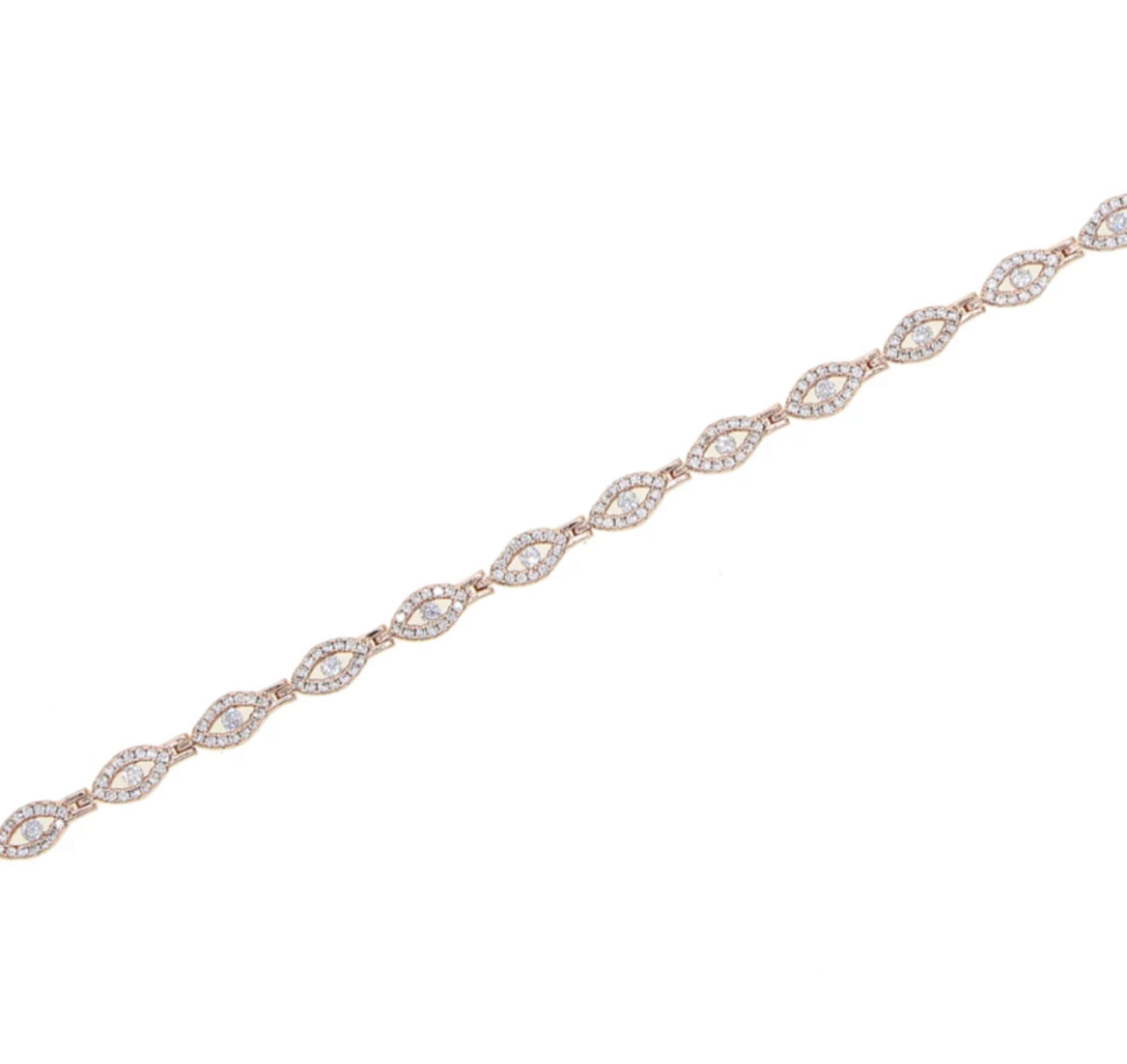 Rose Gold Pave Glam Evil Eye Necklace