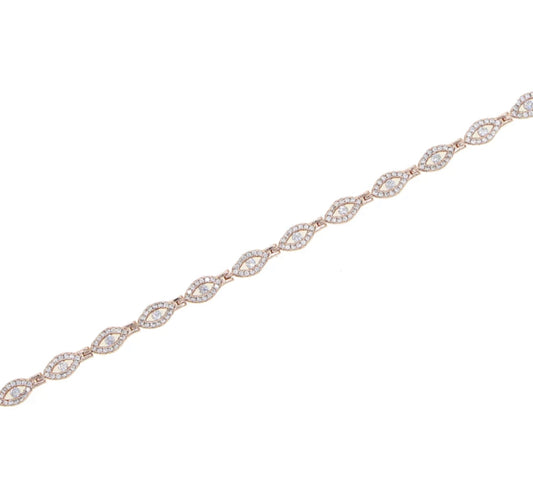 Rose Gold Pave Glam Evil Eye Necklace