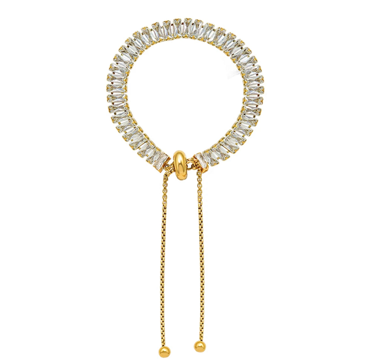 Gold Baguette Tennis Set