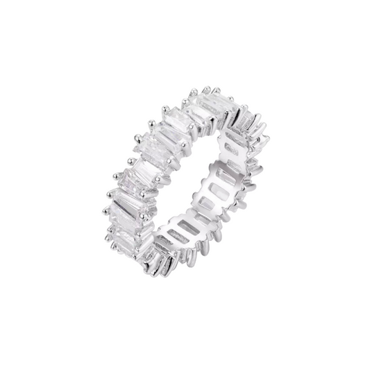 White Topaz Baguette Chip Eternity