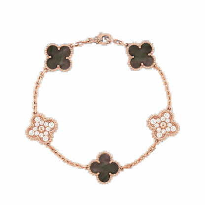 Ayesha Seedat Rose Gold & Grey Pear Vintage Pace Clover Set (925)