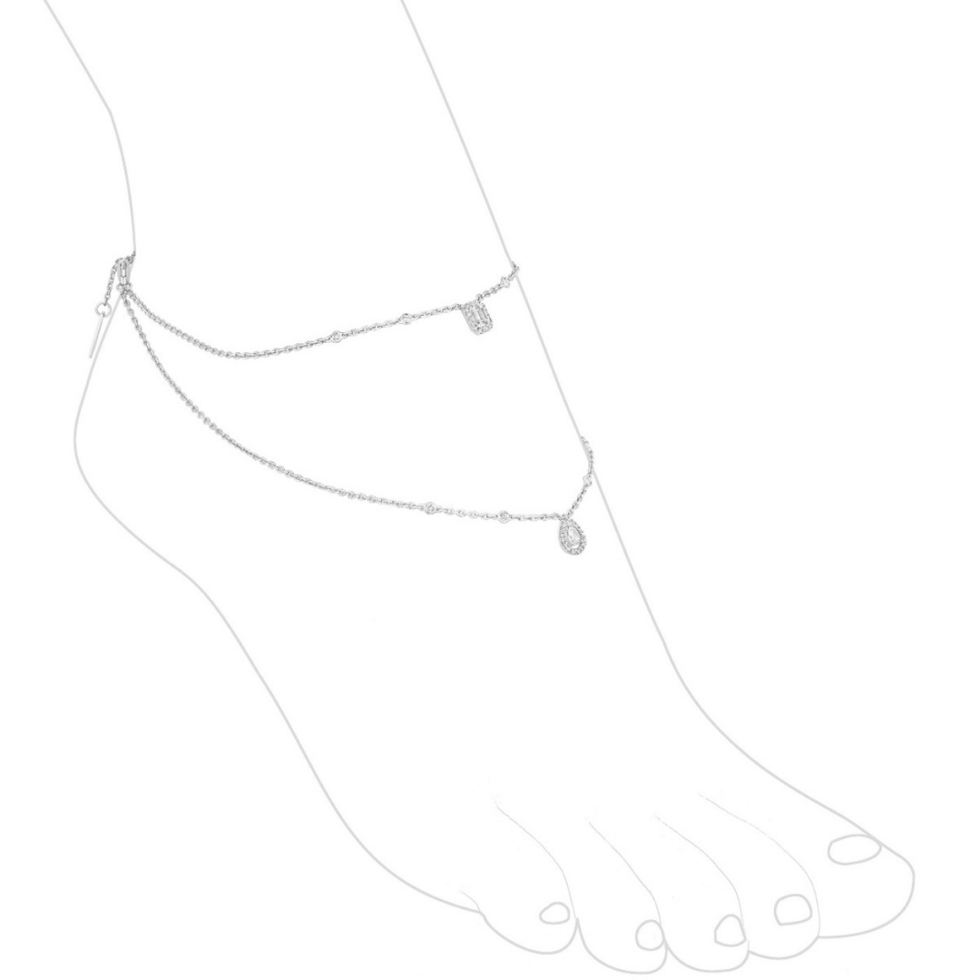 Silver Designer Double Anklet