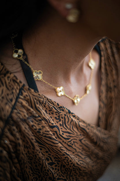 Ayesha Seedat Gold Vintage Pave Clover Set (925)