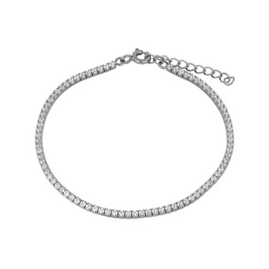 Silver Tennis Petite Bracelet (925, Electroplating)
