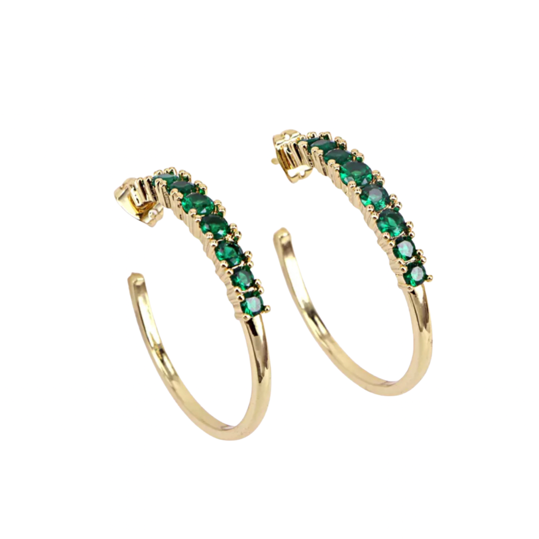 Emerald Gold Hoop