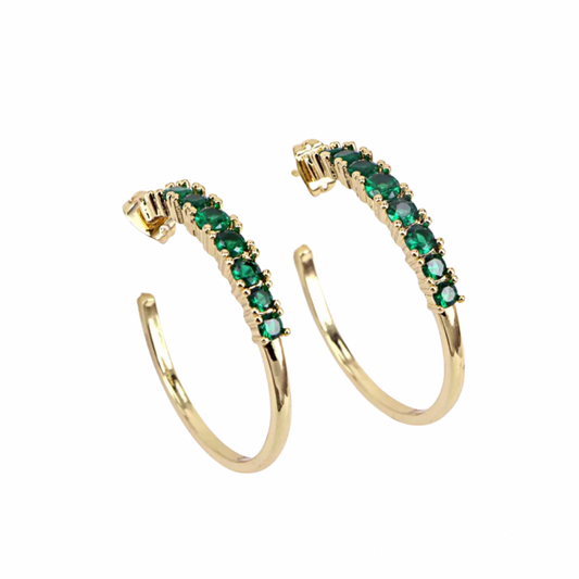 Emerald Gold Hoop