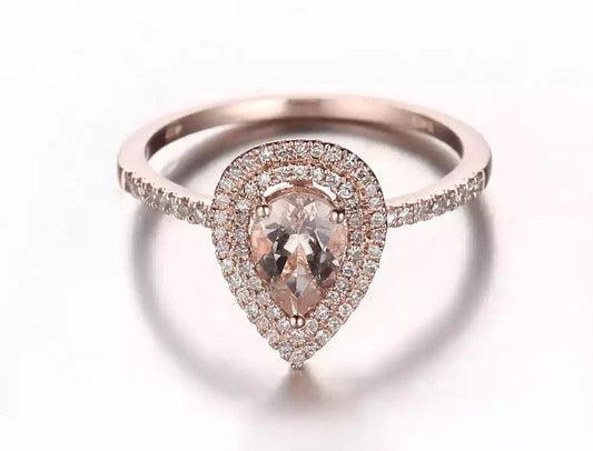10k Astarah Morganite & Diamond Ring