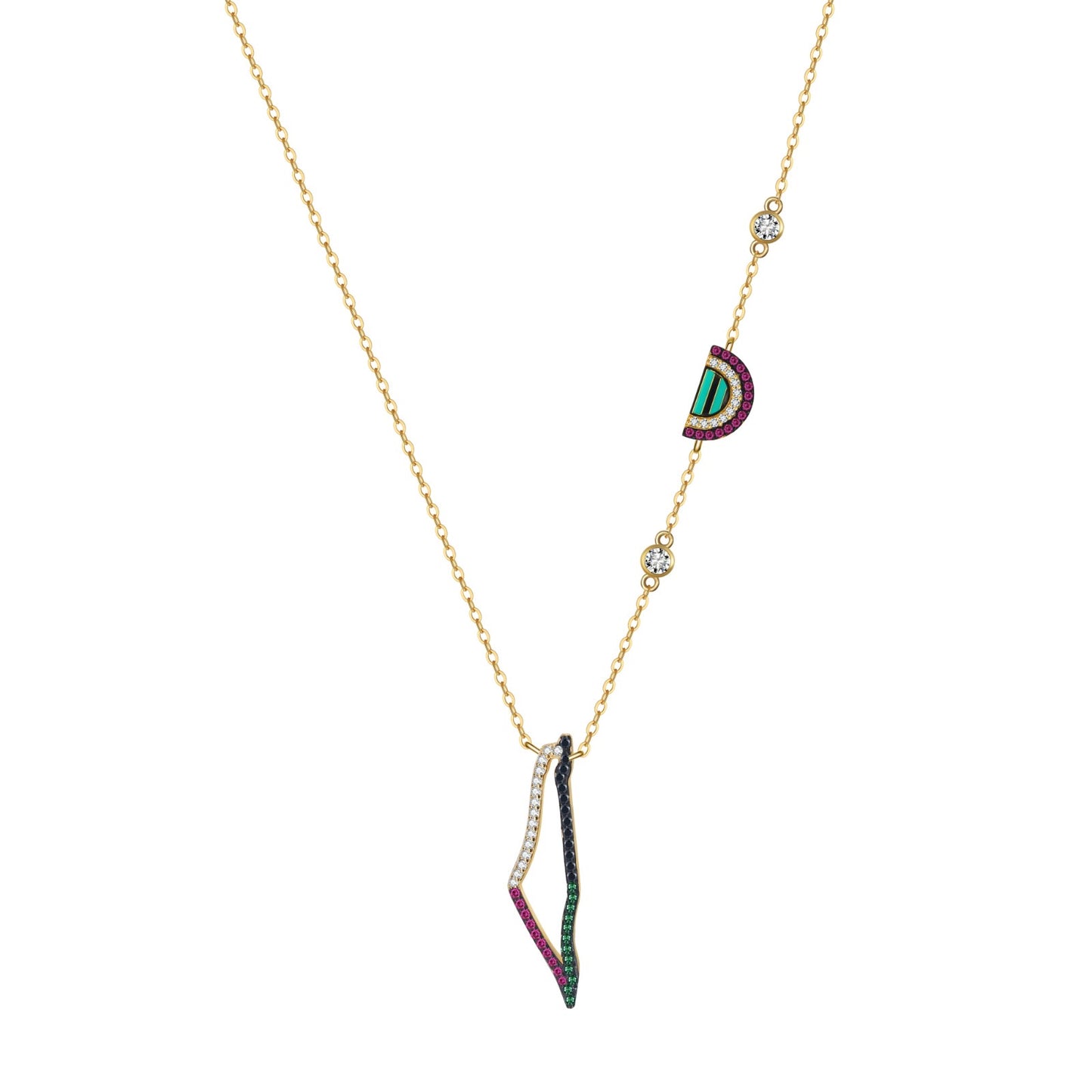 The Dunes Pave NSCD Necklace (925,Vermeil)