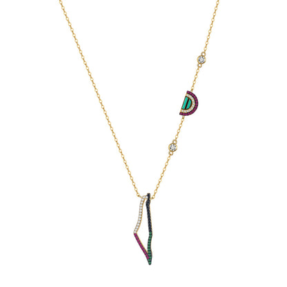 The Dunes Pave NSCD Necklace (925,Vermeil)