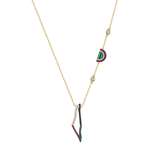 The Dunes Pave NSCD Necklace (925,Vermeil)
