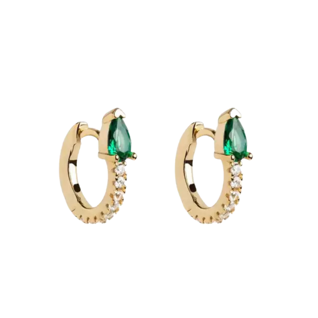 Dainty Emerald Pave Hoop