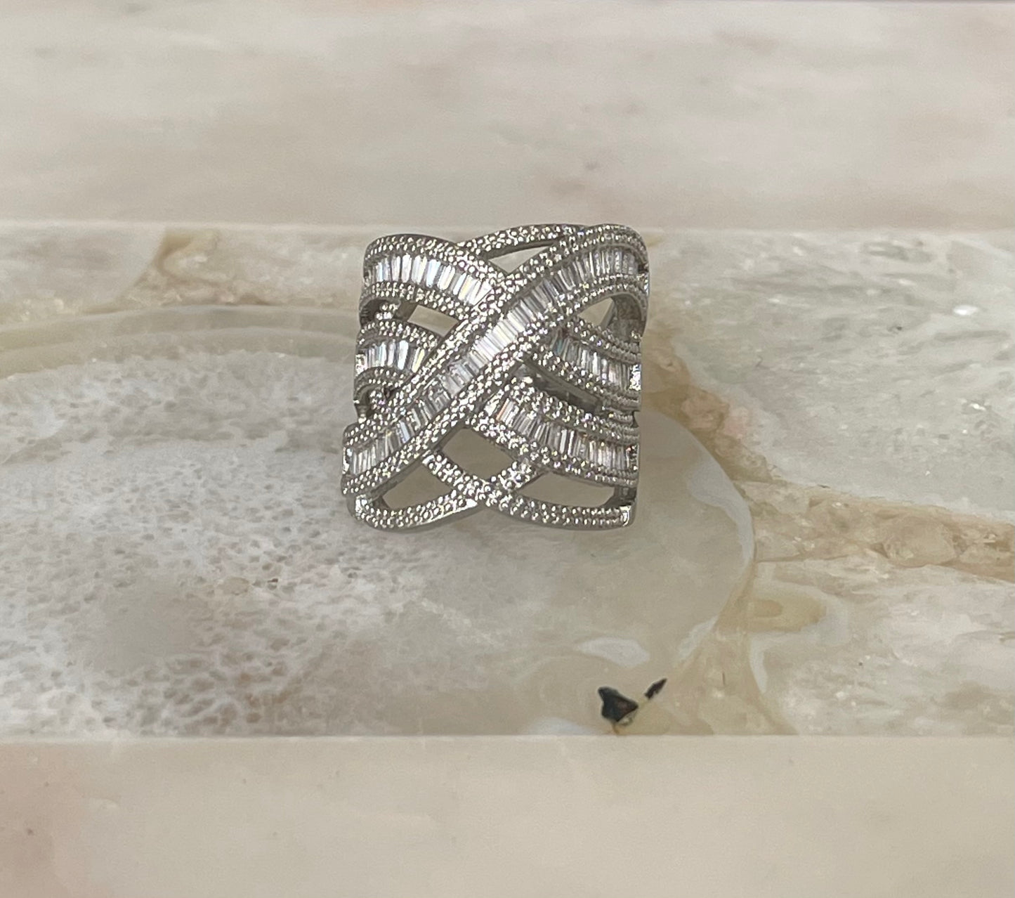 Baguette Swirl Ring