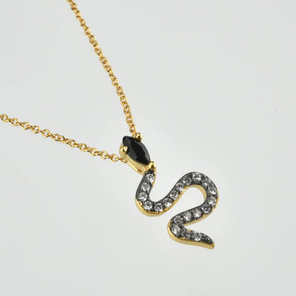 Ebony Serpentine Pave Necklace (925)