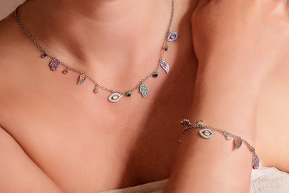 Silver Bohemian Charm Bracelet