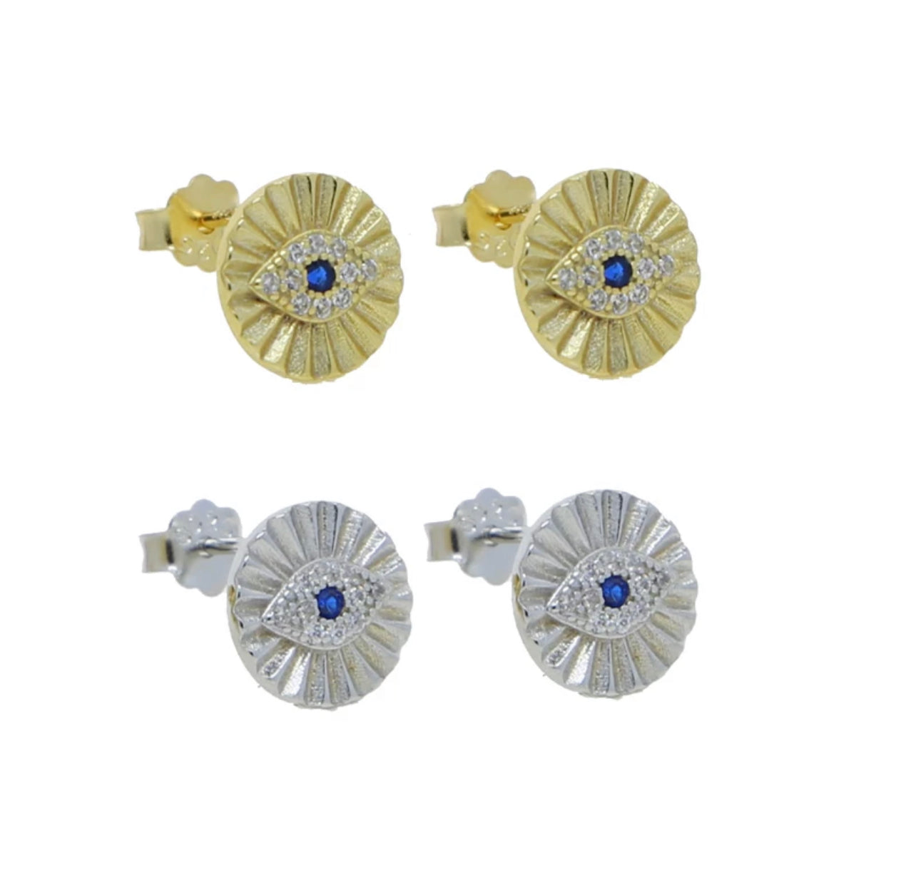 Sundisc Evil Eye Earring