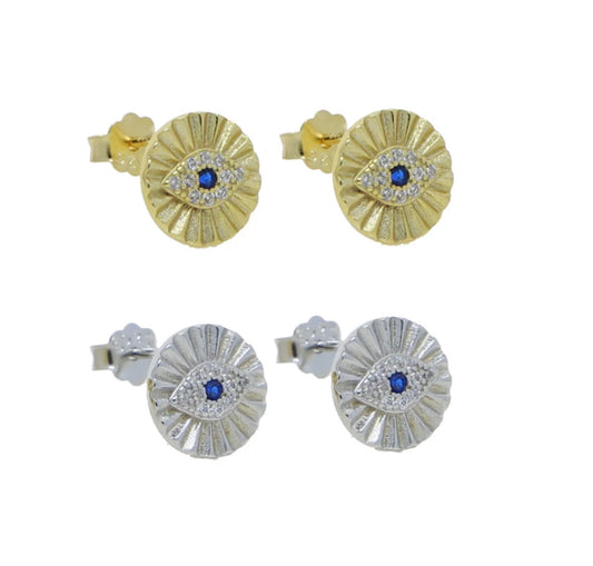 Sundisc Evil Eye Earring