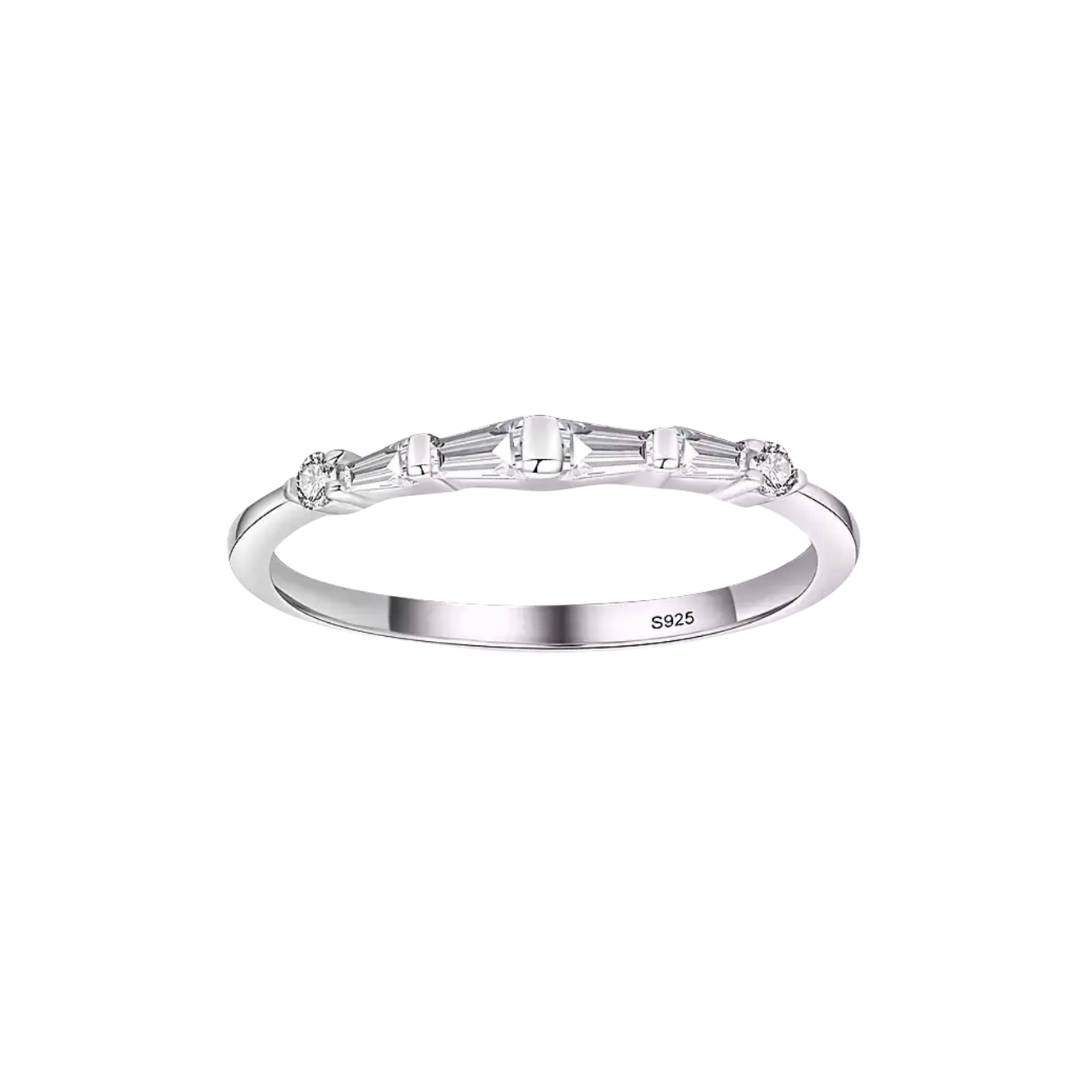 Silver Tapered Baguette Stack Ring