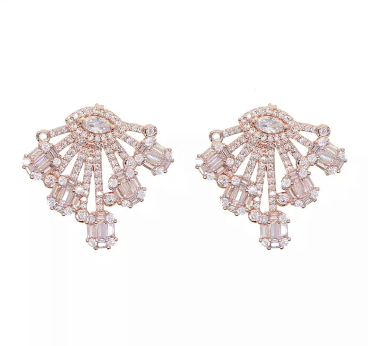 Rose Glitz Baguette Evil Eye Earring