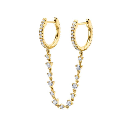 Gold Double Tennis Buckle Earring