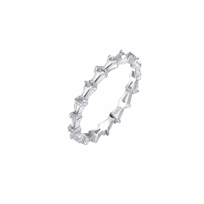 Silver Trapezoid Eternity Stack Ring
