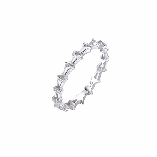 Silver Trapezoid Eternity Stack Ring