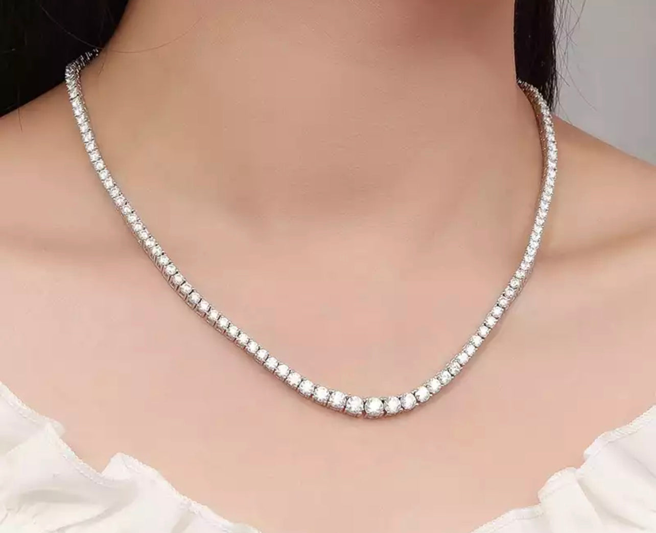 Marilyn Moissanite Tennis Necklace (15carat)
