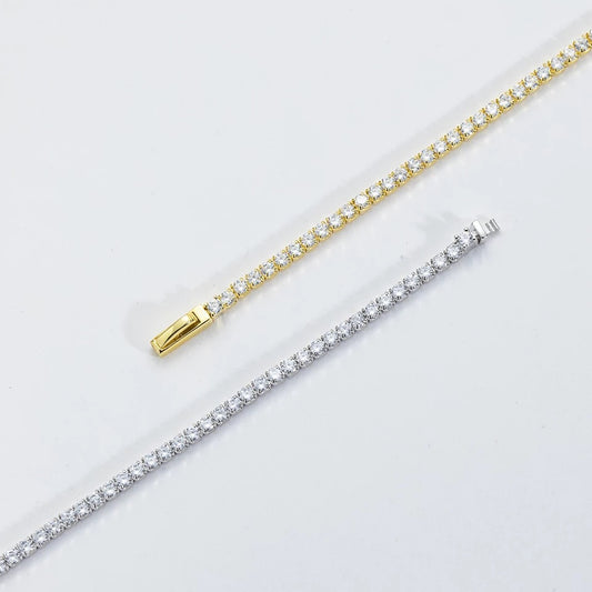 Gold Locker Tennis Bracelet (2mm)