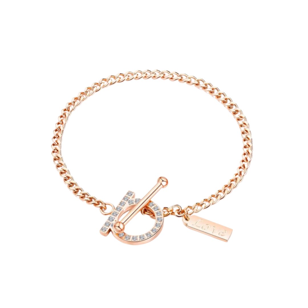 Rose Gold Love Tag Bracelet