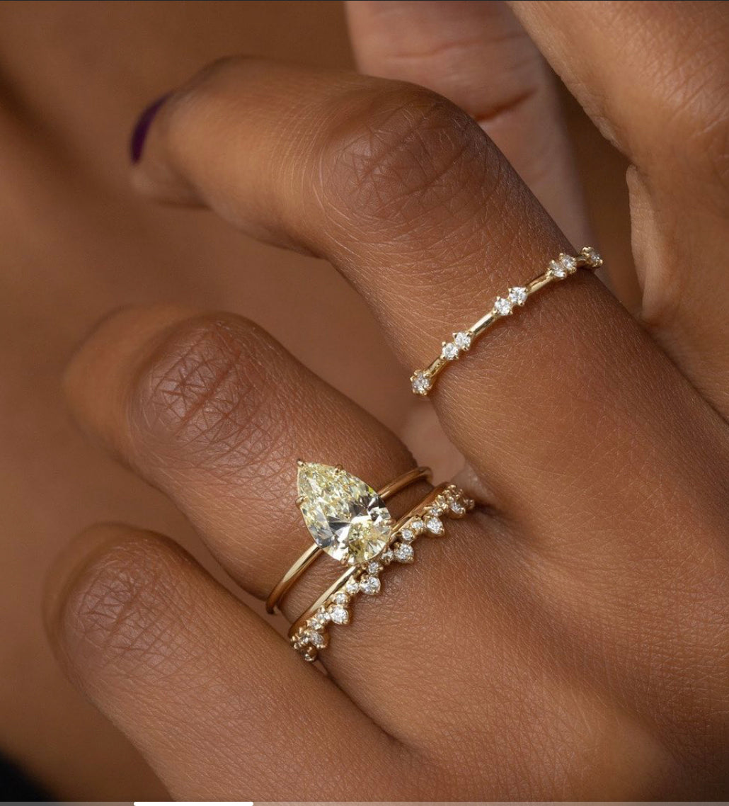 Gold Double Stone Stack Ring