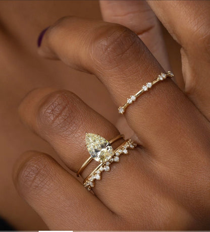 Gold Double Stone Stack Ring