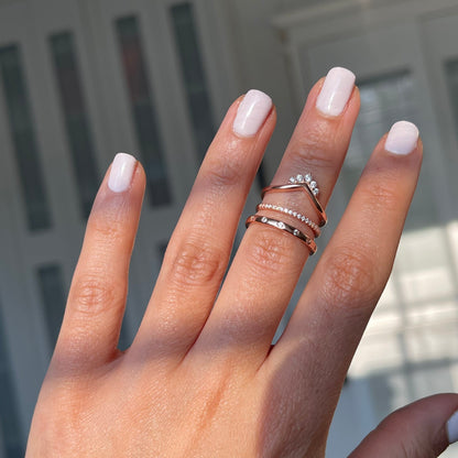 Rose Gold Pave Stack Eternity Ring