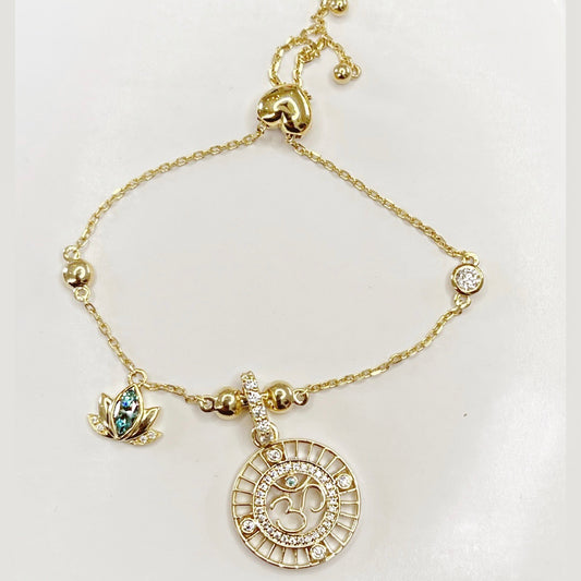 Charles & Colvard Baby Aum Bracelet (14k, 18k, Platinum)