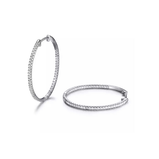 Oval Pave Hoop