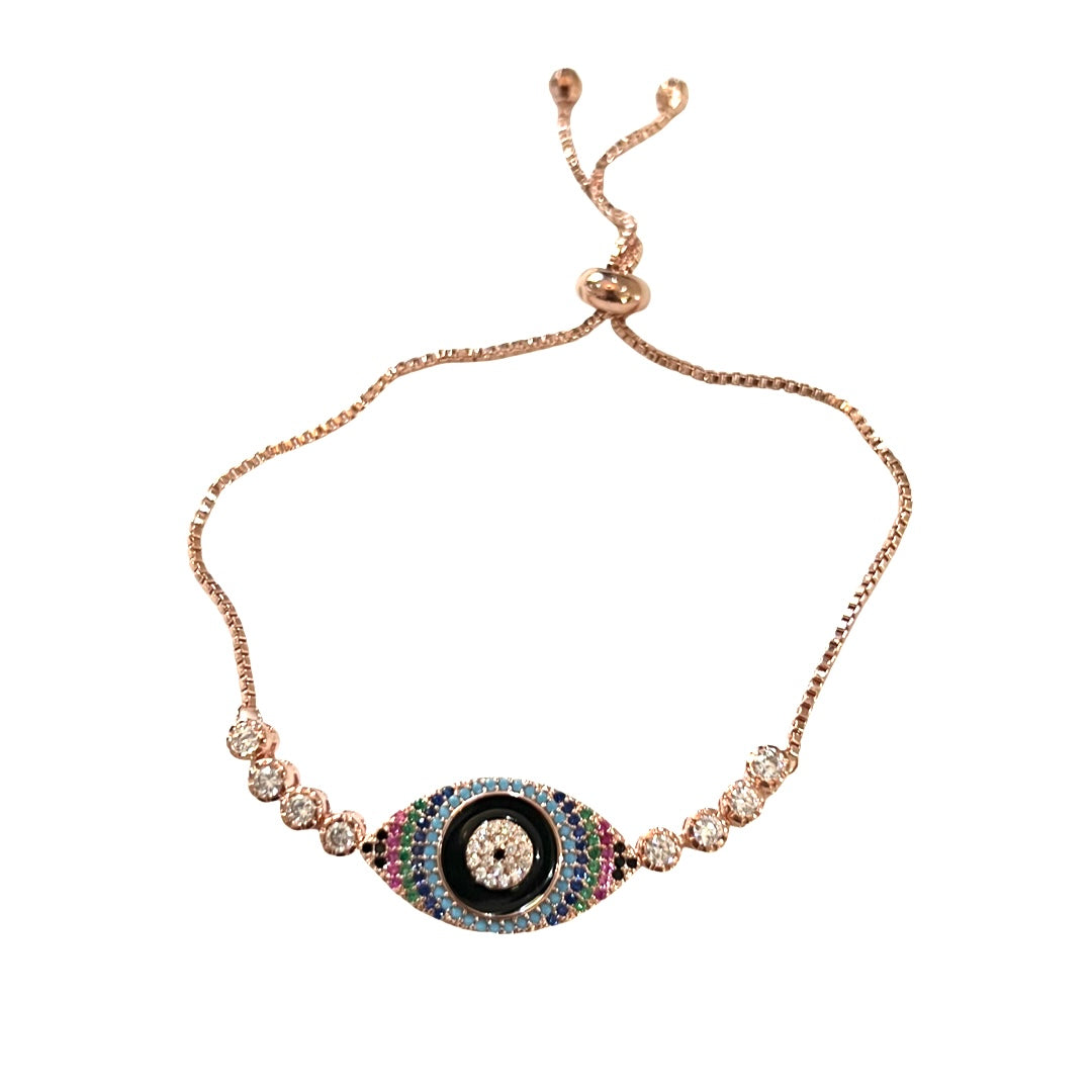 Rose Gold Candyland Evil Eye Bracelet