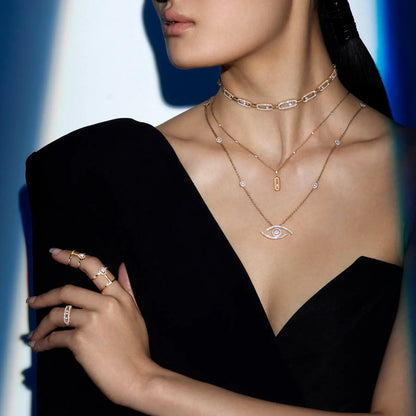 Silver Eye of Lustre Necklace