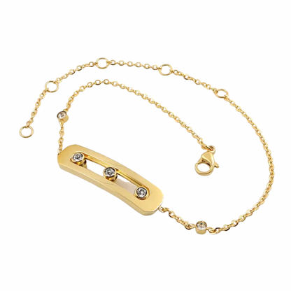 Gold Steel Movestone Bracelet