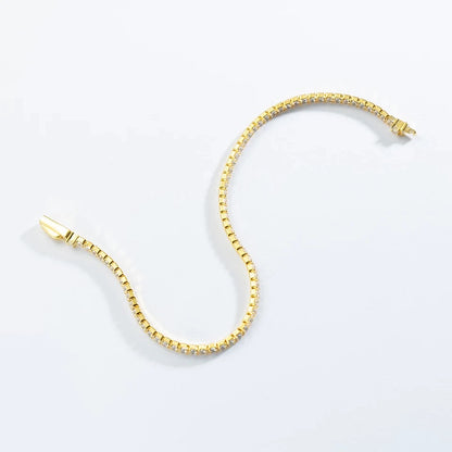 Gold Locker Tennis Bracelet (2mm)