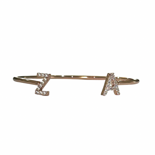Ladies/Girls Rose Gold Personalised Initial Cuff