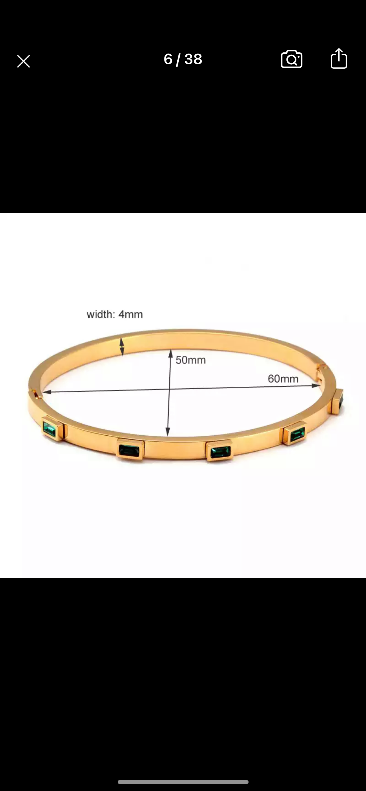 Metallic New York Baguette Bangle 4mm