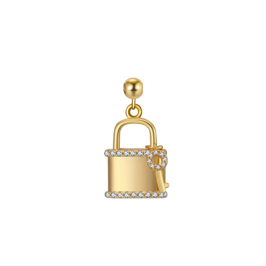 Elite Series Gold Padlock & Key Charm (925, Vermeil)