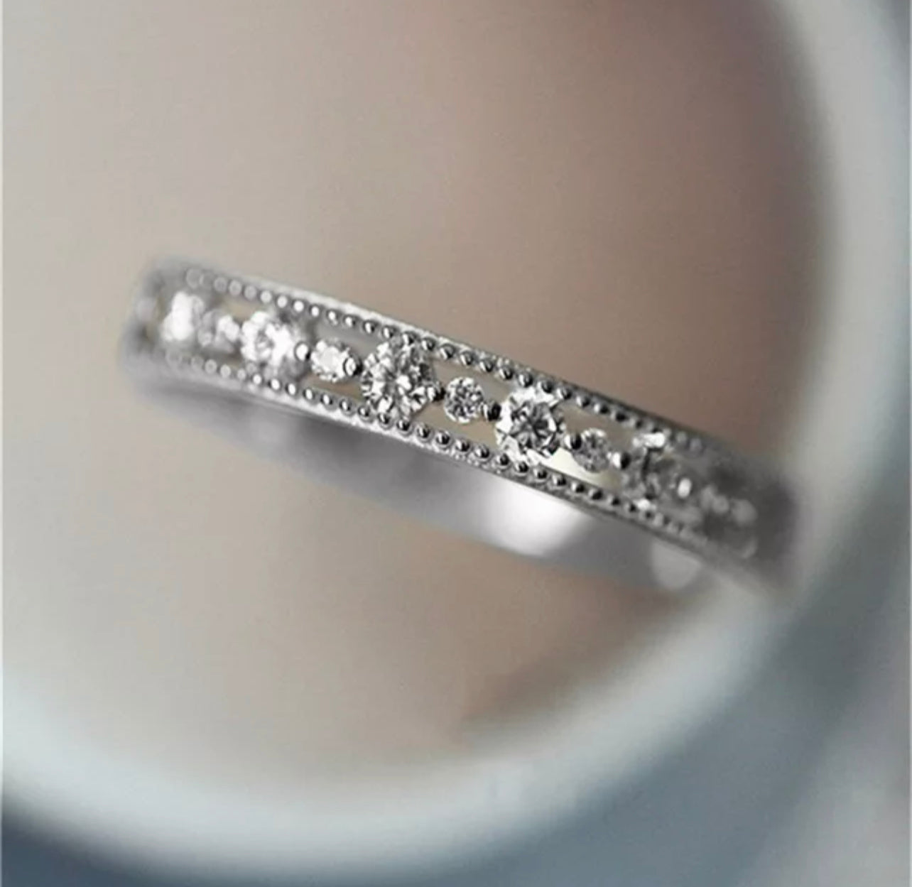 Silver Vintage Brilliant Stack Ring