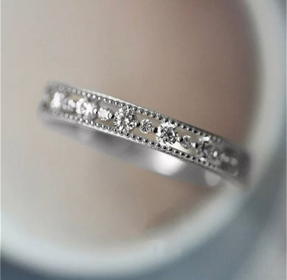 Silver Vintage Brilliant Stack Ring