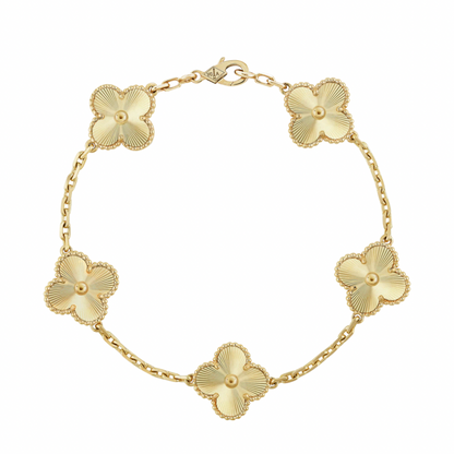 Gold Vintage Clover Bracelet (925,Heavyweight)