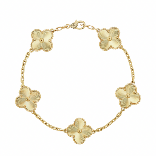 Gold Vintage Clover Bracelet (925,Heavyweight)
